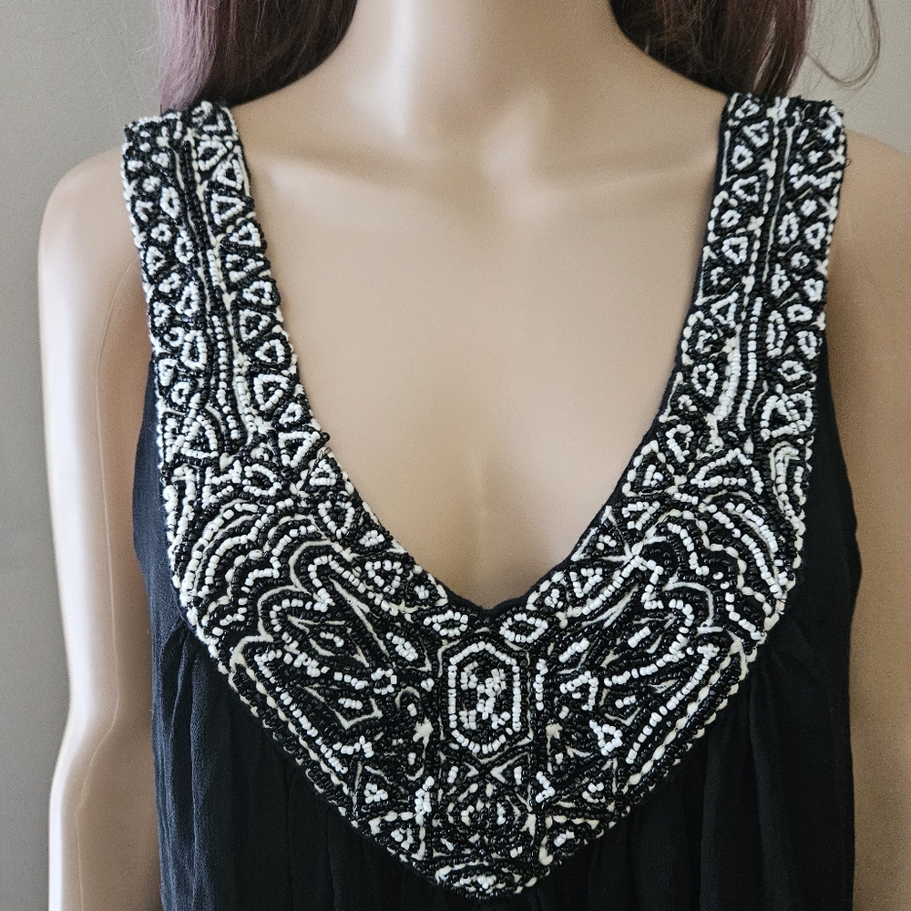 Zara tank Dress v neck beaded midi Y2K - Picture 9 of 11